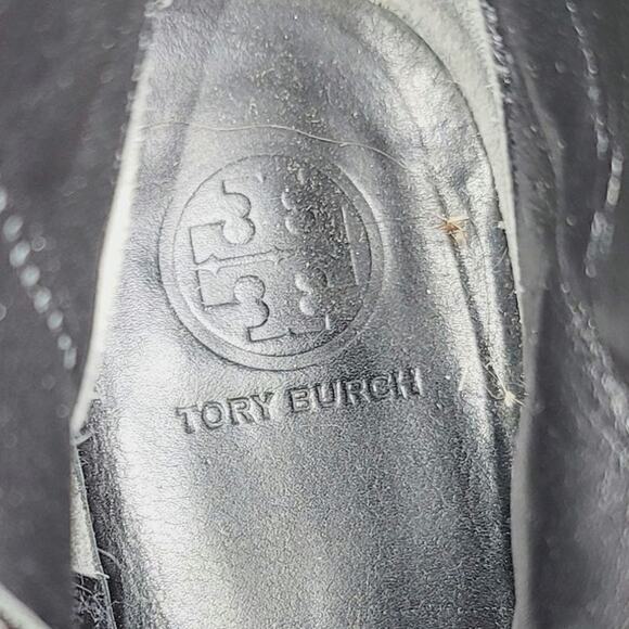 TORY BURCH CHRYSTIE GRAY WOOL STUD EMBELLISHED ANKLE BOOTS, SZ 6.5 - Picture 14 of 16